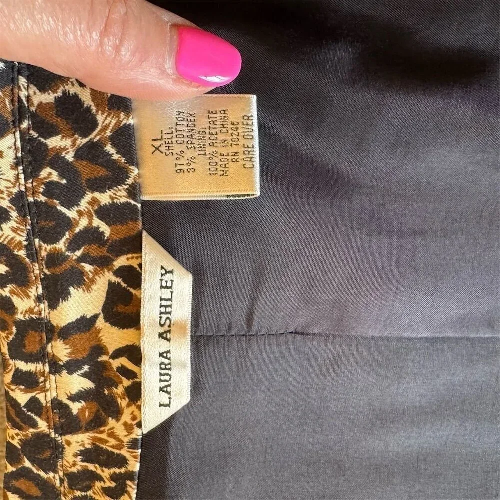 Women's Laura Ashley XL Animal Print Blazer Jacket Multicolor Mid Length